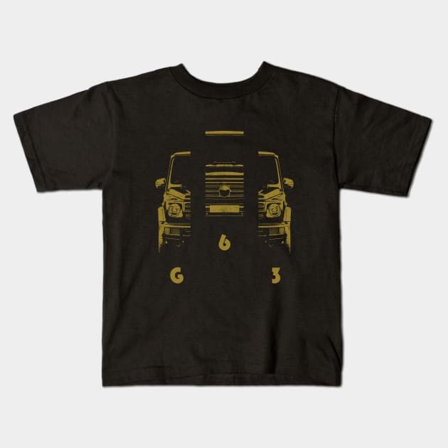 G63 g class simple gold sketch Kids T-Shirt by WOS